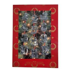 Vintage 90s Home For The Holidays Twelve Days Of Christmas Pewter Ornaments